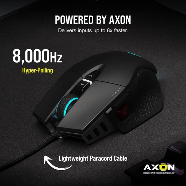 Corsair M65 RGB Ultra Tunable FPS Gaming Mouse Marksman 26,000 DPI Optical Sensor, Optical Switches, AXON Hyper-Processing Technology, Sensor Fusion Control, Tunable Weight System - Black - Image 6