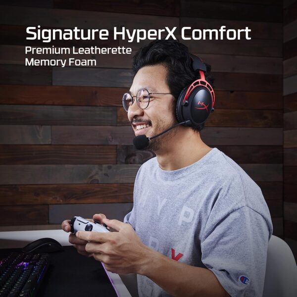 HyperX Cloud Alpha Wireless - Gaming Headset for PC, 300-hour battery life, DTS Headphone: X Spatial Audio, Memory foam, Dual Chamber Drivers, Noise-canceling mic, Durable aluminum frame - OPEN BOX - Image 5