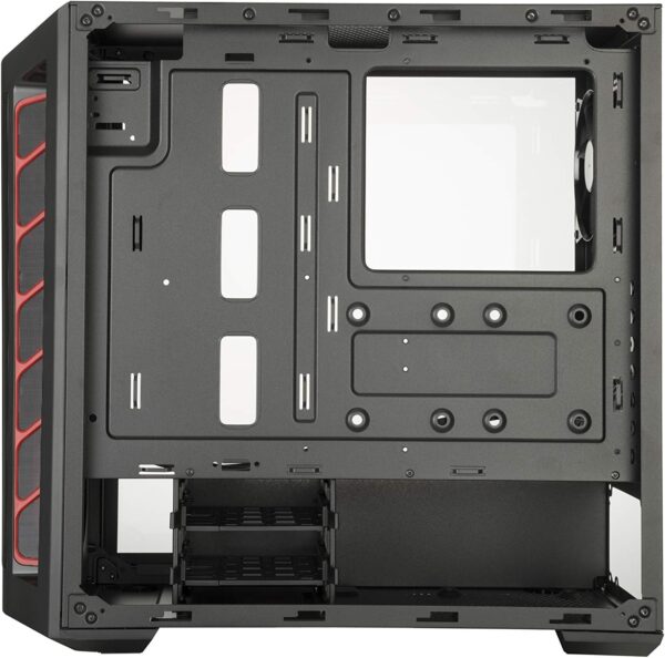 Cooler Master MasterBox MB511 ATX Mid-Tower with Front Mesh Ventilation, Front Side Red Accent Mesh Intake & Transparent Acrylic Side Panel , Black - Image 10