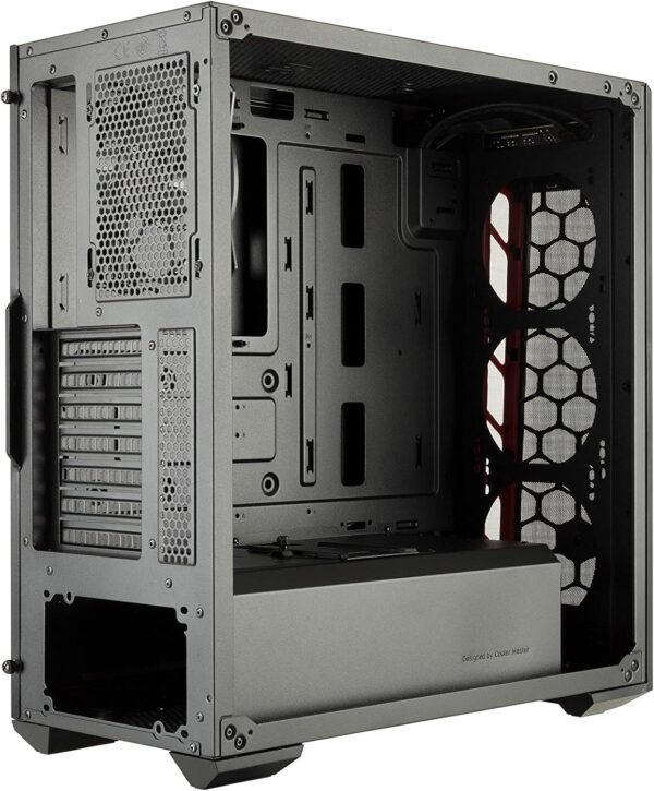 Cooler Master MasterBox MB511 ATX Mid-Tower with Front Mesh Ventilation, Front Side Red Accent Mesh Intake & Transparent Acrylic Side Panel , Black - Image 7