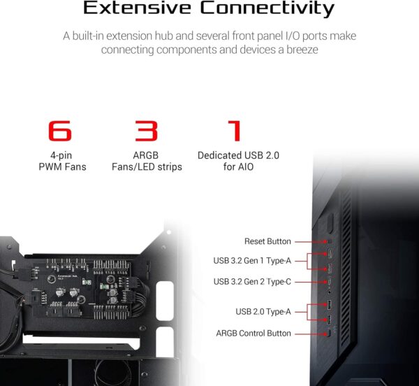 ASUS ROG GR101 Z11 Mini-ITX/DTX GAMING & BUSINESS PC CASE -  BLACK - Image 6