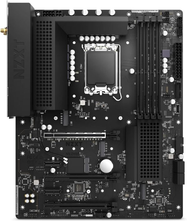 NZXT N5 Z690 Motherboard - N5-Z69XT-B1 - Intel Z690 chipset (Supports 12th Gen CPUs) - ATX Gaming Motherboard - Integrated I/O Shield - WiFi 6E connectivity - Bluetooth V5.2 - Black - Image 2