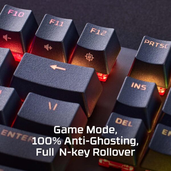 HyperX Alloy Origins PBT - Mechanical Gaming Keyboard, PBT Keycaps, RGB lighting, Compact, Aluminum Body, Customizable with HyperX NGENUITY, Onboard Memory - HyperX Tactile Aqua Switch - Image 6