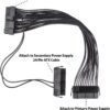 Dual 24-Pin ATX Power Supply Motherboard Adapter Cable for Using Two PSU's by Cryptosaur Gear MINING