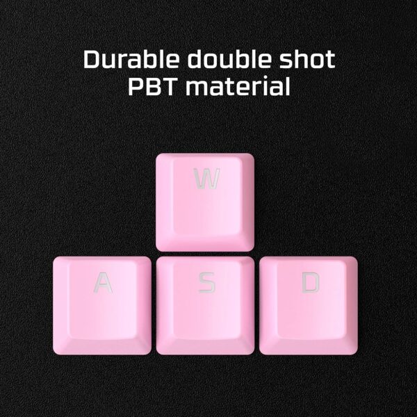 HyperX PBT Keycaps – Full Key Set, Double Shot PBT Material, English (UK) Layout, 104 Keys – White - Image 4