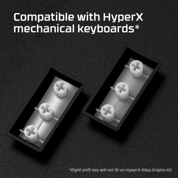 HyperX PBT Keycaps – Full Key Set, Double Shot PBT Material, English (US) Layout, 104 Keys – Black - Image 3