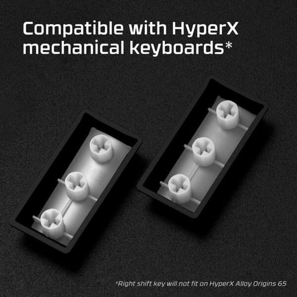 HyperX PBT Keycaps – Full Key Set, Double Shot PBT Material, English (UK) Layout, 104 Keys – White - Image 2