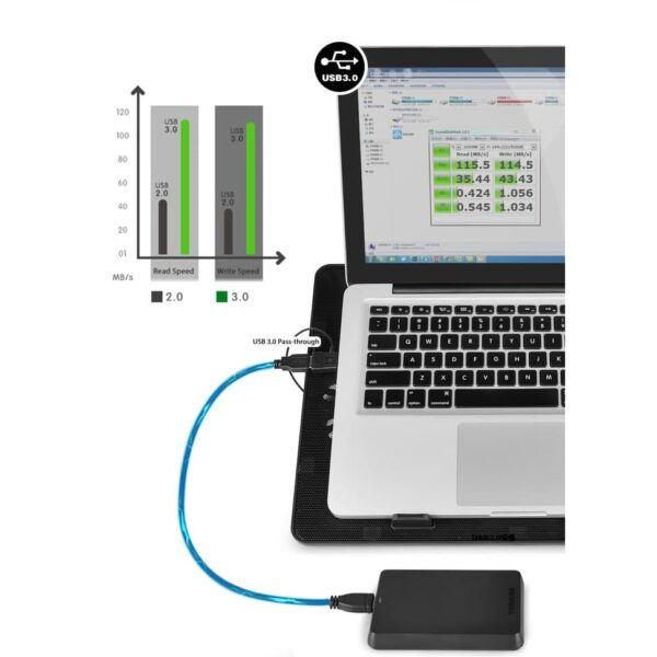 Deepcool U-PAL U Shape Design Laptop Cooler, Up to 15.6, Two 14cm fans, USB 3.0 Pass-through, Angel adjustable - Image 8