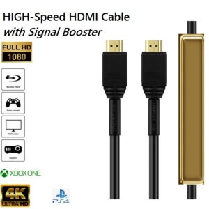 High-Speed 2.0V HDMI to HDMI Cable 30 Meter  with Signal Booster, Support 3D 4K/60Hz 1080p 720p Compatible with Camera, Camcorder, Tablet and Graphics/Video Card, Laptop
