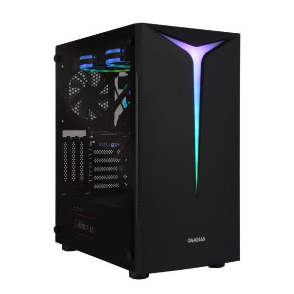 GAMDIAS ARGUS E2 ELITE MIDTOWER TG*2 / FAN*1 BLACK CASE