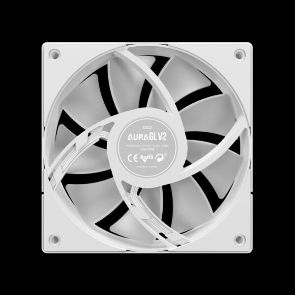 Gamdias Aura GL-120 V2 | Liquid CPU Cooler | RGB Stream Lighting | Hydraulic Bearing PWM Fan |  COMPATIBLE INTEL & RYZRN | Pump up to 2700 RPM - WHITE - Image 4