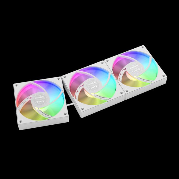 GAMDIAS AURA GL360 V2 Liquid CPU Cooler, 120mm, Triple Fan, White ARGB AIO, Mirror Style  Rotatable Pump, LGA 1700/AM5 Ready, Built-in Lighting Effects, Hidden Cable Management | WHITE  AURA-GL360-V2-W - Image 11