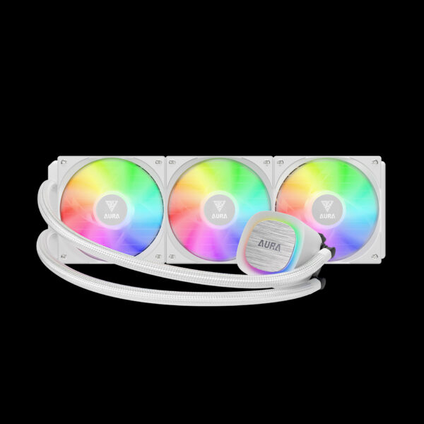 GAMDIAS AURA GL360 V2 Liquid CPU Cooler, 120mm, Triple Fan, White ARGB AIO, Mirror Style  Rotatable Pump, LGA 1700/AM5 Ready, Built-in Lighting Effects, Hidden Cable Management | WHITE  AURA-GL360-V2-W - Image 18