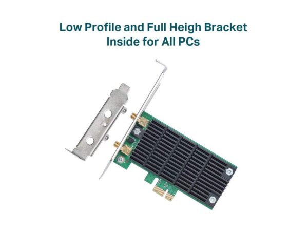 TP-Link AC1300 PCIe WiFi PCIe Card (Archer T6E) - 2.4G/5G Dual Band Wireless PCI Express Adapter, Low Profile, Long Range, Heat Sink Technology, Supports Windows 10/8.1/8/7/XP - Image 5