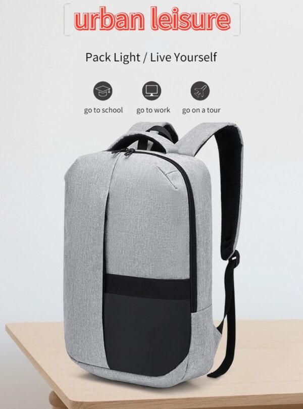 Laptop Backpack - Holds up to 15.6" Laptops & Tablets - Waterproof - Ergonomic Softback - Electronics Impact Protection - Oxford Material - Suitable for University , Collage , School - GREY - Image 2