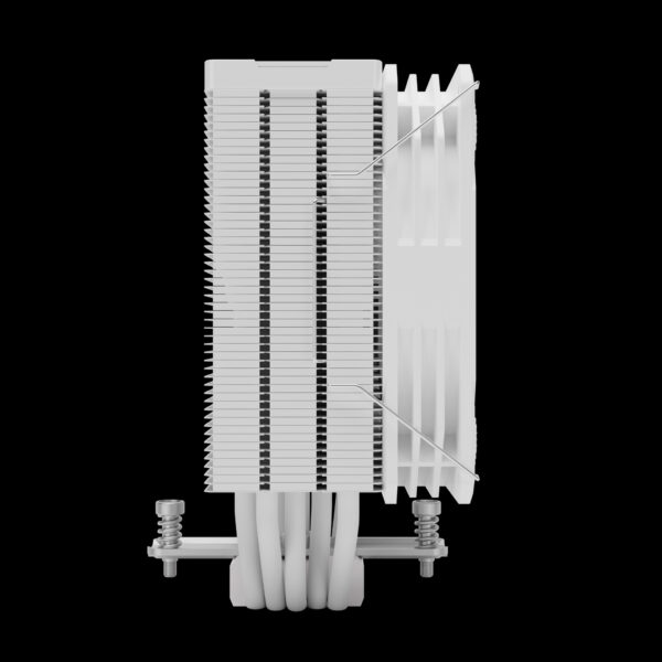 GAMDIAS CPU Air Cooler BOREAS M2-510 PWM 120 mm Fan Heatsink with 5 Heat pipes - WHITE - Image 7