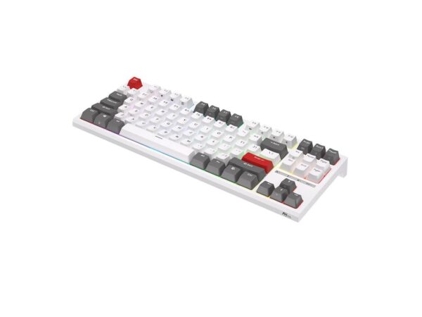 RK ROYAL KLUDGE R87 Wired Mechanical Keyboard Tenkeyless TKL 87 Key RGB Backlit Hot-swappable Gamer Keyboard Customized Keycaps with Dust Cover Brown Switch - White - Image 13