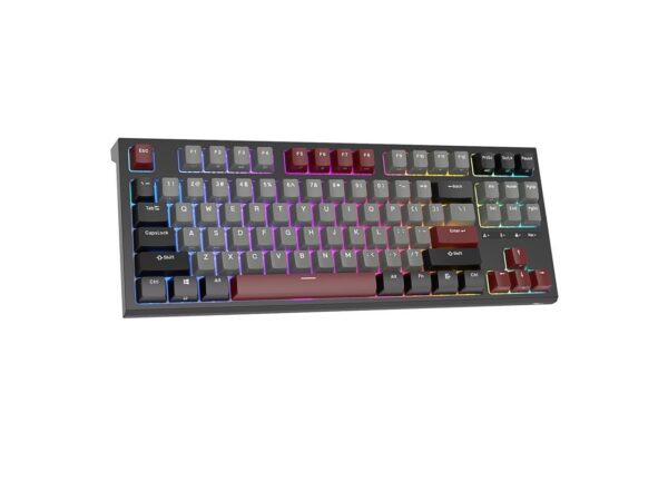 RK ROYAL KLUDGE R87 Wired Mechanical Keyboard RED Switch Tenkeyless TKL 87 Key RGB Backlit Hot-swappable Gamer Keyboard Customized Keycaps with Dust Cover - Black - Image 7