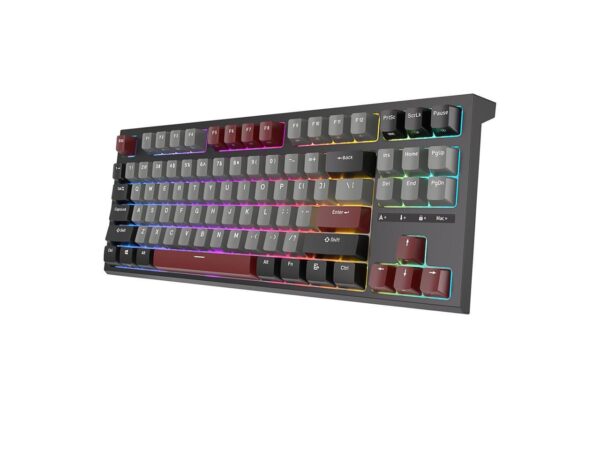 RK ROYAL KLUDGE R87 Wired Mechanical Keyboard RED Switch Tenkeyless TKL 87 Key RGB Backlit Hot-swappable Gamer Keyboard Customized Keycaps with Dust Cover - Black - Image 5