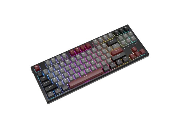RK ROYAL KLUDGE R87 Wired Mechanical Keyboard RED Switch Tenkeyless TKL 87 Key RGB Backlit Hot-swappable Gamer Keyboard Customized Keycaps with Dust Cover - Black - Image 4