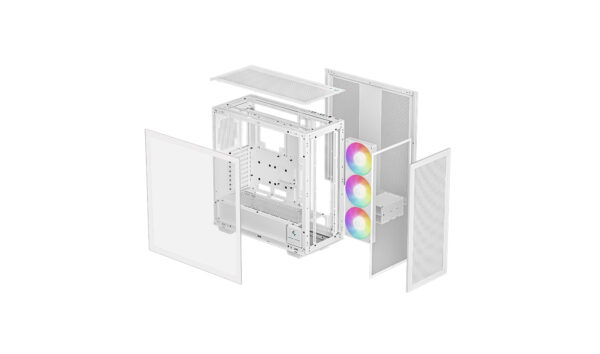 DEEPCOOL MORPHEUS GAMING CASE supports UP TO E-ATX motherboards , GPUs up to 480mm , Tempered Glass , 1x 420mm ARGB side fan - WHITEsupports UP TO E-ATX motherboards , GPUs up to 480mm , Tempered Glass , 1x 420mm ARGB side fan - WHITE - Image 4