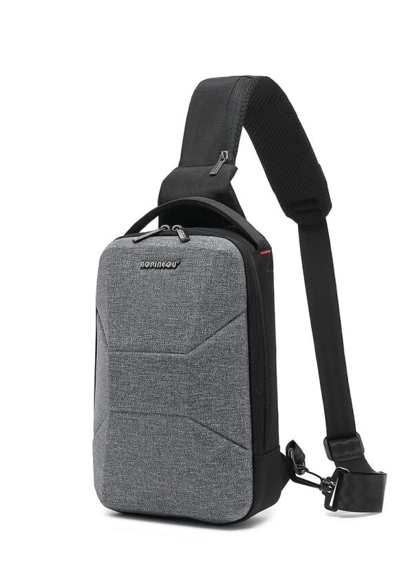 Chest Bag Casual for 7.9 inch iPad , Practical Anti-theft Safety Crossbody Style , USB Port , Water-resistant , Multifunctional Pocket Sling Bag - Heavy Duty - GREY - Image 4