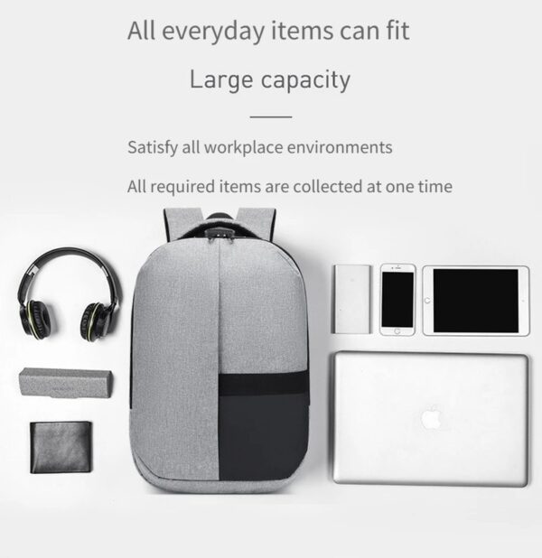 Laptop Backpack - Holds up to 15.6" Laptops & Tablets - Waterproof - Ergonomic Softback - Electronics Impact Protection - Oxford Material - Suitable for University , Collage , School - GREY