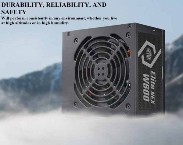ELITE NEX WHITE W600 230V POWER SUPPLY ; 80 Plus standard certified efficiency ; NON-MODULAR PSU ; Active PFC ; dual forward topology design ; 120MM FAN ; ATX 12V Ver. 2.41 - BLACK - Image 11