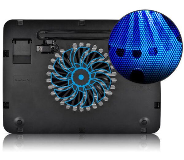 DEEPCOOL Wind PAL Mini Notebook Cooling Pad | 140mm Blue LED Fan, Metal Mesh Panel, Compatible with 39.62 cm (15.6") notebooks and Below - 340X250X25mm - Image 12