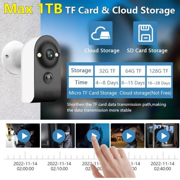 mouschi S-Eight Security CCTV Surveillance IP Camera  - WIFI Camera 2 Mega Pixels Clarity - 120° Wide Angle - PIR Motion Detection - Night vision - Two Way Audio - Supports TF card & Cloud Storage - Image 7