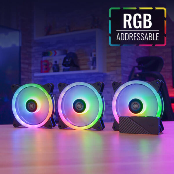 AEROCOOL DUO 12 PRO ARGB 3xFANS 1xH66F HUN 1xREMOTE CONTROL - Image 2