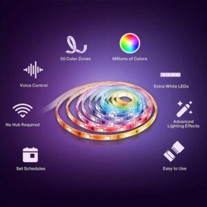 Tapo Smart LED Light Strip, 5m, Wi-Fi App Control RGB Multicolour LED Strip, PU Coating, Works with Alexa & Google Home, Suitable for TV Gaming Lounge DIY Decoration (Tapo L920-5)
