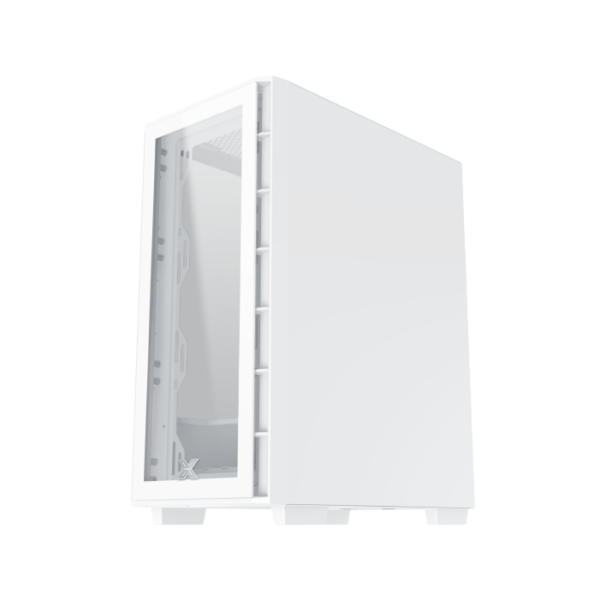 Xigmatek Elite One Arctic ATX Mid Tower Gaming PC Case w/FRONT PANEL TEMPERED GLASS , Support Up to 320mm GPU & up to 6 Fans ; Prebuilt 4 X 120mm RGB Case Fans, EFFECTIVE HEAT DISSIPATION  - WHITE  - Image 12