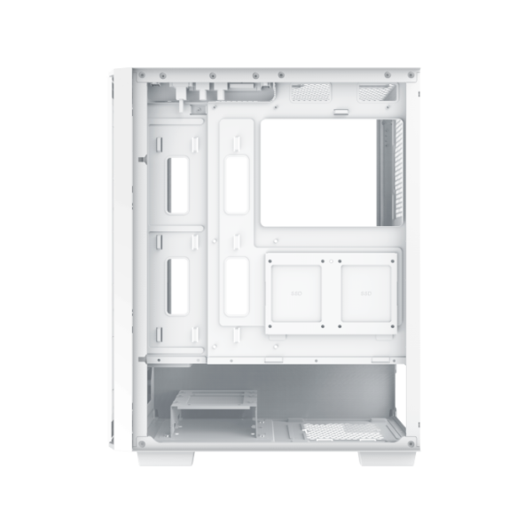Xigmatek Elite One Arctic ATX Mid Tower Gaming PC Case w/FRONT PANEL TEMPERED GLASS , Support Up to 320mm GPU & up to 6 Fans ; Prebuilt 4 X 120mm RGB Case Fans, EFFECTIVE HEAT DISSIPATION  - WHITE  - Image 9