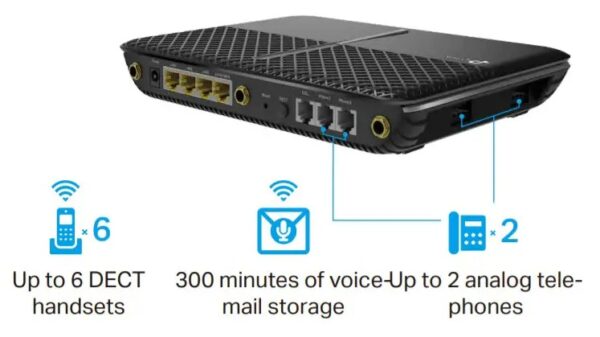 TP-Link AC2100 Wireless MU-MIMO VDSL/ADSL Modem Router, Dual-Band, Wi-Fi Speed Up To 2.1 Gbps, OneMeshTM, Versatile Connectivity, 4 x Gigabit Ports +1x 3.0 USB Port, Easy setup (Archer VR2100) - Image 7