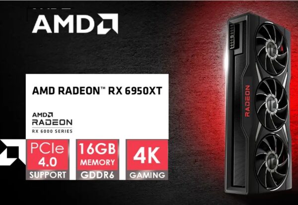 AMD RX 6950 XT Radeon RX 6950XT 16GB GDDR6 ; SUPERCHARGED PERFORMANCE UP TO 128MB ; 4K GAMING PERFORMANCE ; AMD FidelityFX™ Super Resolution ;  Adrenalin Edition™ SOFTWARE ; SMART ACCESS MEMORY™ 