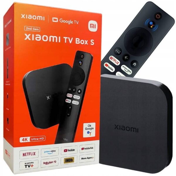 Xiaomi TV Box S (2nd Gen) 4K Ultra HD Streaming Media Player, Google TV Box , Dual WiFi, Bluetooth