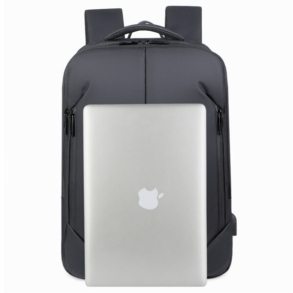 Black Laptop Backpack – Accommodates Up to 15.6″ Laptops & Tablets – Waterproof – Heavily Padded for Sensitive Electronics Protection –  USB Charging Port – Inner Pockets - 30*12*43cm – Luggage Strap -Multifunctional for University , School , Travel  - Image 5