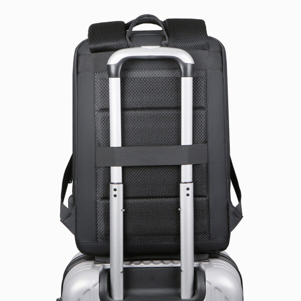 Black Laptop Backpack – Accommodates Up to 15.6″ Laptops & Tablets – Waterproof – Heavily Padded for Sensitive Electronics Protection –  USB Charging Port – Inner Pockets - 30*12*43cm – Luggage Strap -Multifunctional for University , School , Travel  - Image 4