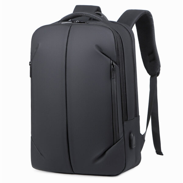 Black Laptop Backpack – Accommodates Up to 15.6″ Laptops & Tablets – Waterproof – Heavily Padded for Sensitive Electronics Protection –  USB Charging Port – Inner Pockets - 30*12*43cm – Luggage Strap -Multifunctional for University , School , Travel  - Image 10
