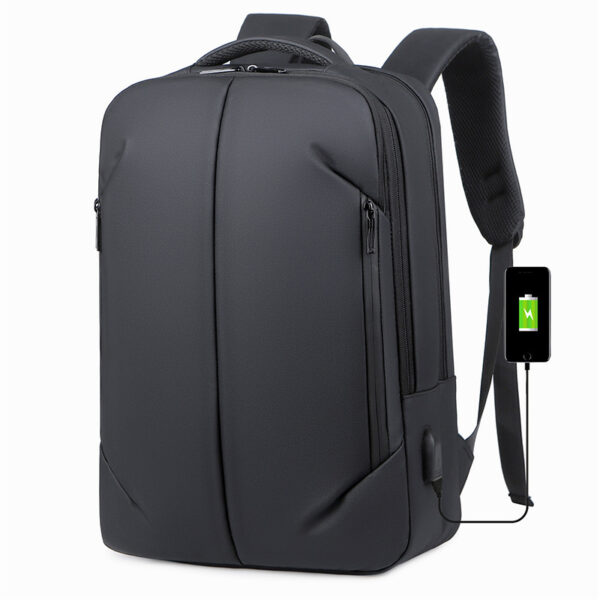 Black Laptop Backpack – Accommodates Up to 15.6″ Laptops & Tablets – Waterproof – Heavily Padded for Sensitive Electronics Protection –  USB Charging Port – Inner Pockets - 30*12*43cm – Luggage Strap -Multifunctional for University , School , Travel 