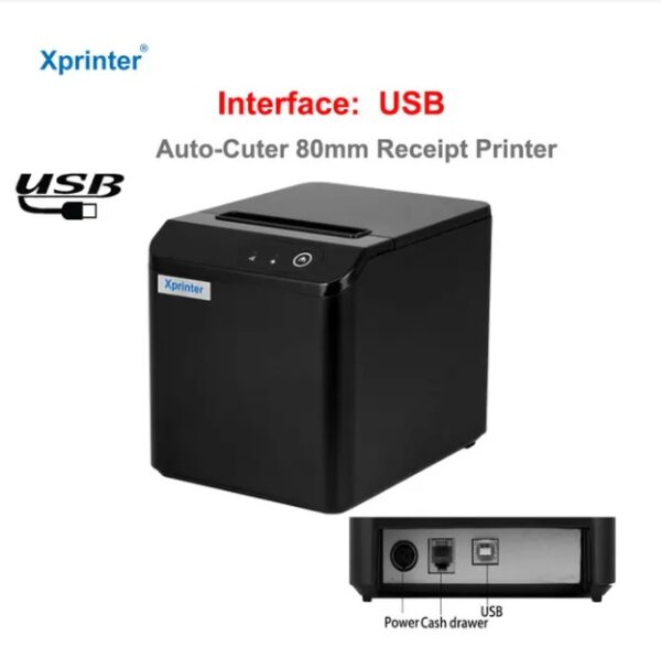 Thermal Receipt Bill Printer 80mm POS Printer, USB Receipt Printers with Auto Cutter Support Cash Drawer, USB + Ethernet Interface for Windows & Mac - Image 2