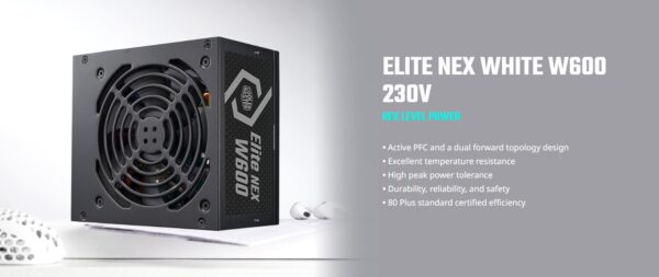 ELITE NEX WHITE W700 230V NEX POWER SUPPLY ; 80 Plus standard certified efficiency ; NON-MODULAR PSU ; Active PFC ; dual forward topology design ; 120MM FAN ; ATX 12V Ver. 2.41 – BLACK - Image 8