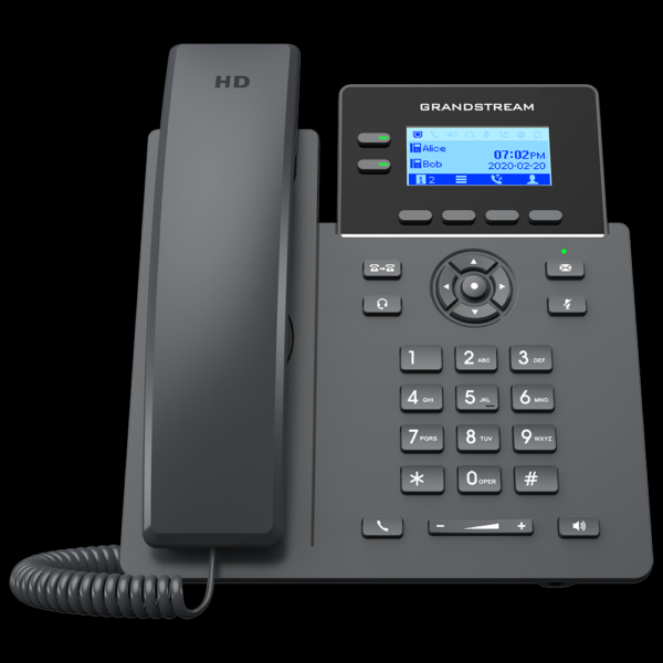 Grandstream GRP2602P 2-line Essential IP Phone , 2 lines, and 4 SIP accounts , EHS, Supported by GDMS , built-in dual-band Wi-Fi  , 5-way audio conferencing