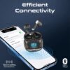 PROMATE High Definition Transparent TWS Earbuds with IntelliTouch - Active Noise Cancellation - Bluetooth V 5.3 - Compact Transparent Design - BLACK
