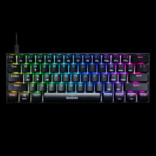 GAMDIAS HERMES E3 RGB RED SWITCH BLACK WIRED KEYBOARD - Image 2