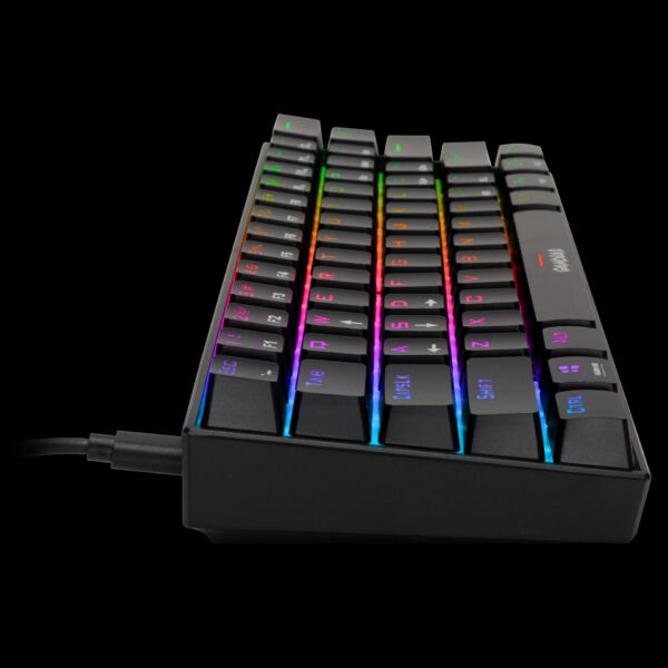 GAMDIAS HERMES E3 RGB RED SWITCH BLACK WIRED KEYBOARD - Image 4