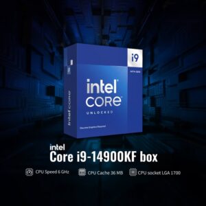 Intel Core i9-14900KF New Gaming Desktop Processor - Core i9 14th Gen 24-Core (8 P-cores + 16 E-cores)) LGA 1700 125W - Up to 6.0 GHz - Unlocked - Boxed CPU
