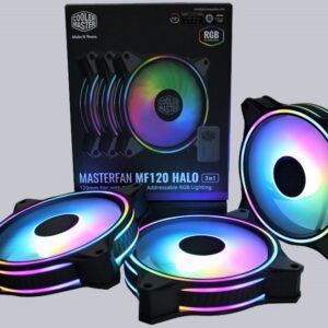 Cooler Master Master Fan MF120 Halo² 3in1 PC Case Air Cooler Fan, Dual Loop Gen 2 ARGB LEDs Rings, Dynamic PWM 120mm 2,050 RPM, Air Balance Blades, Hybrid Frame