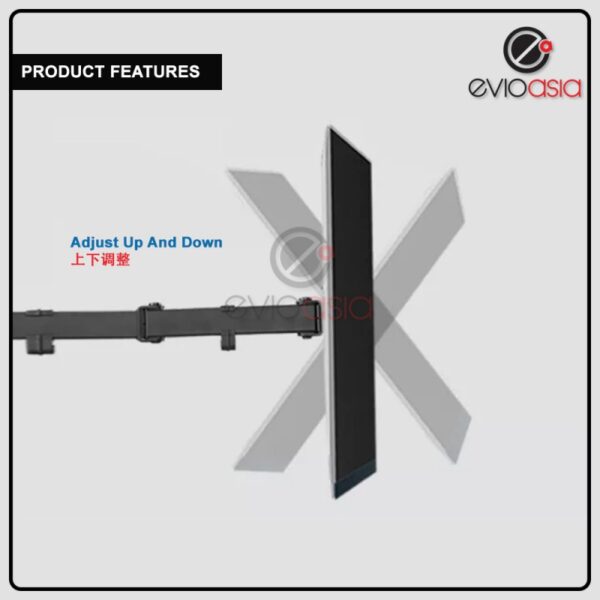 4 MONITOR ARM FULLY ADJUSTABLE DESK MOUNT STAND FOR 4 SCREEN UP TO 17”-30" - Image 10